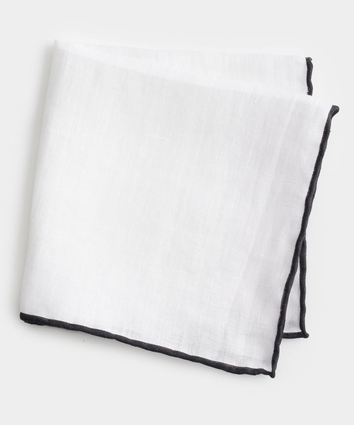 Italian Tipped Linen Pocket Square
