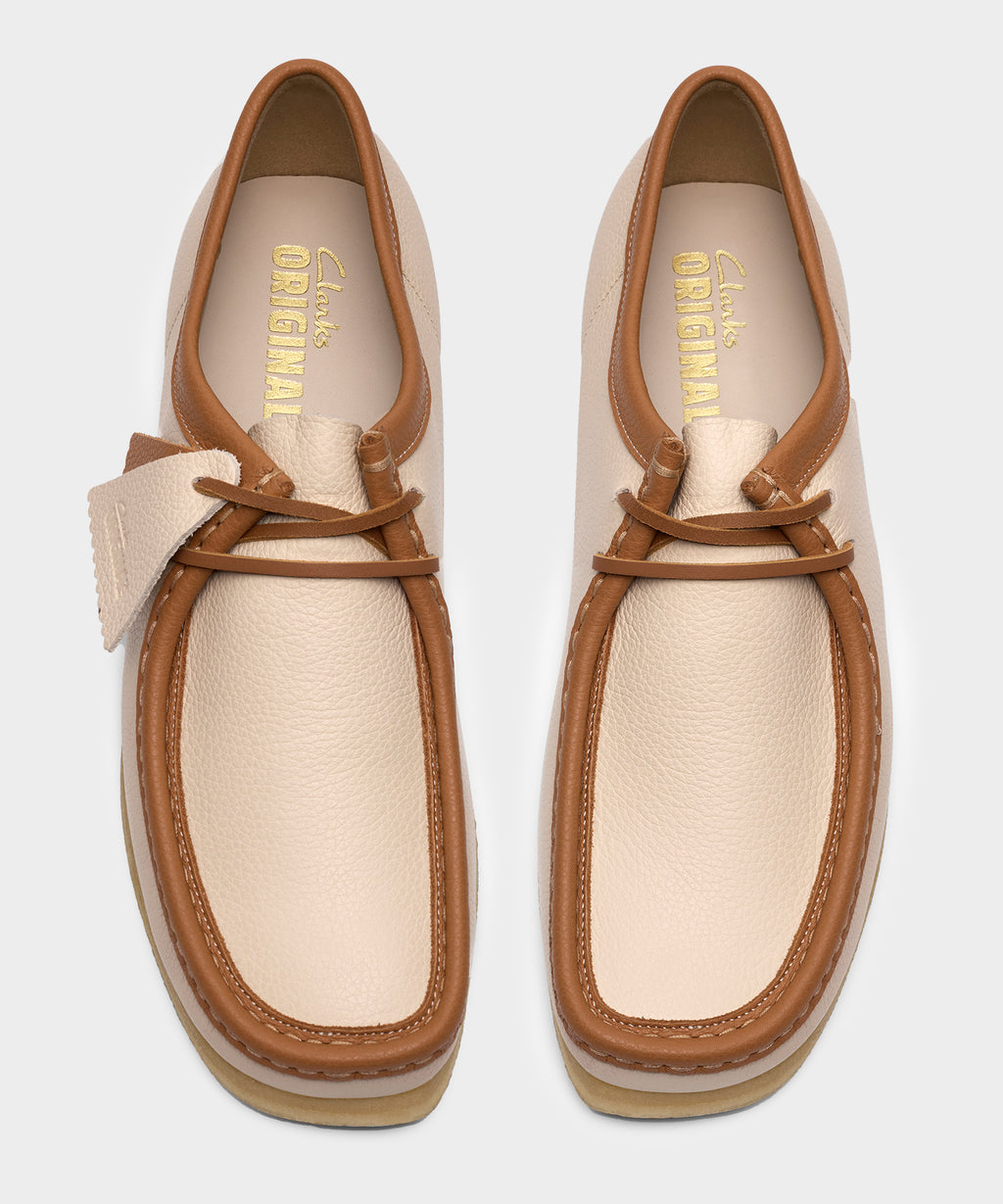 Clarks Wallabee White Combi Leather Shoe