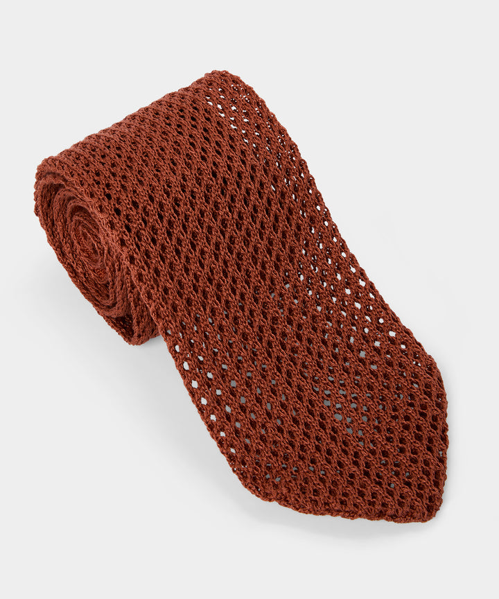 Italian Cotton Open Weave Knit Tie
