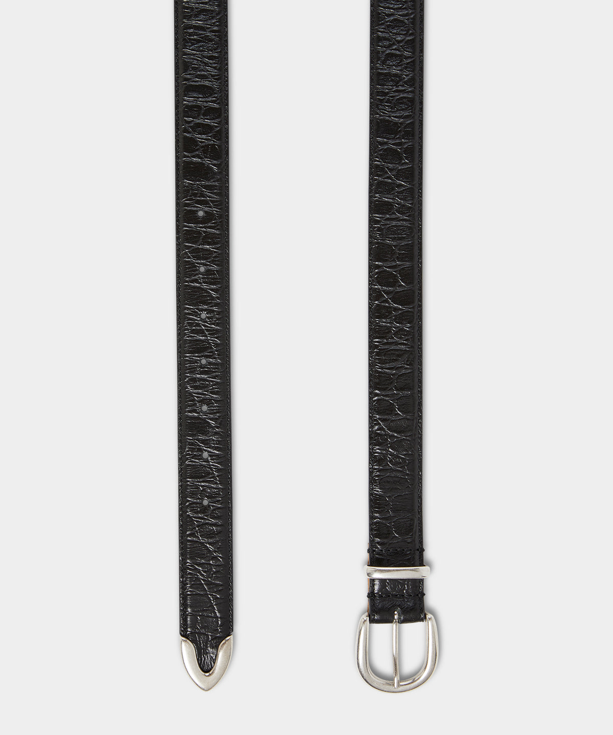 Italian Crocodile Embossed Leather Belt