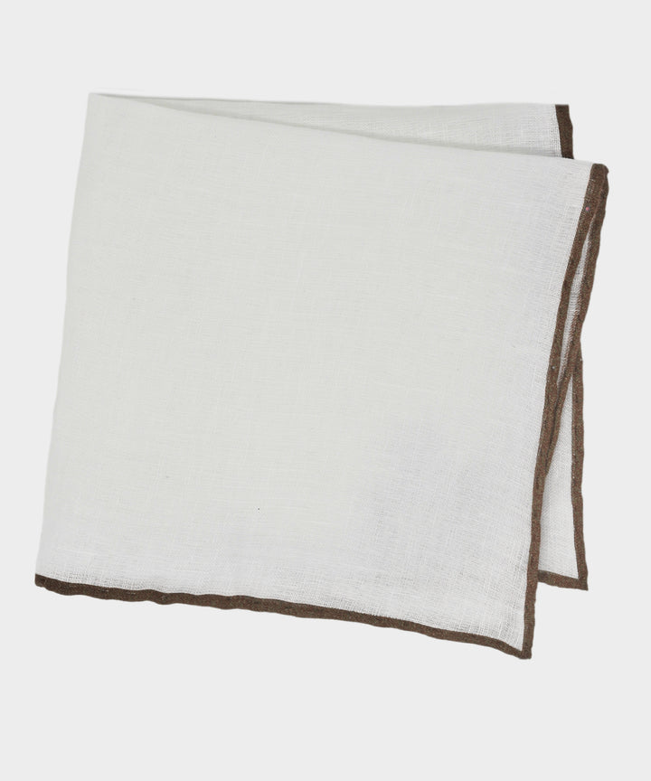 Italian Tipped Linen Pocket Square