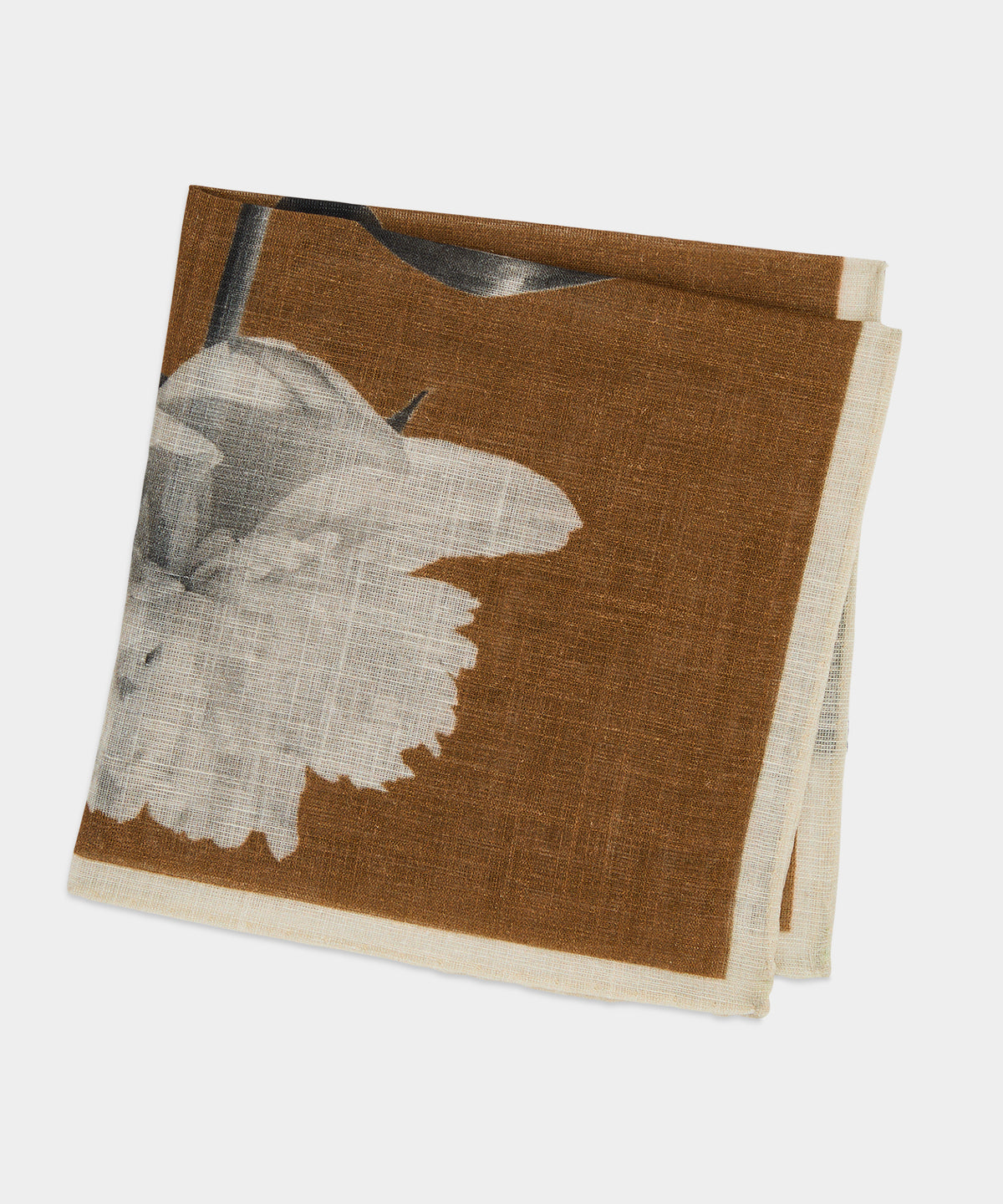 Front view of the Todd Snyder Italian Linen Floral Pocket Square.