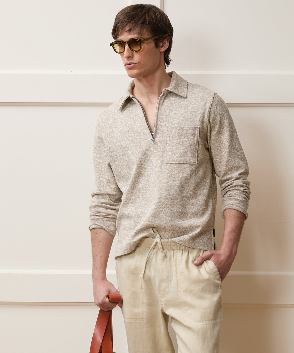 Heathered Quarter-Zip Polo