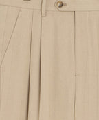 Italian Linen-Silk Herringbone Wythe Trouser