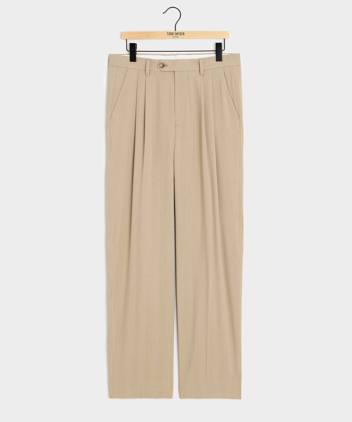 Italian Linen-Silk Herringbone Wythe Trouser