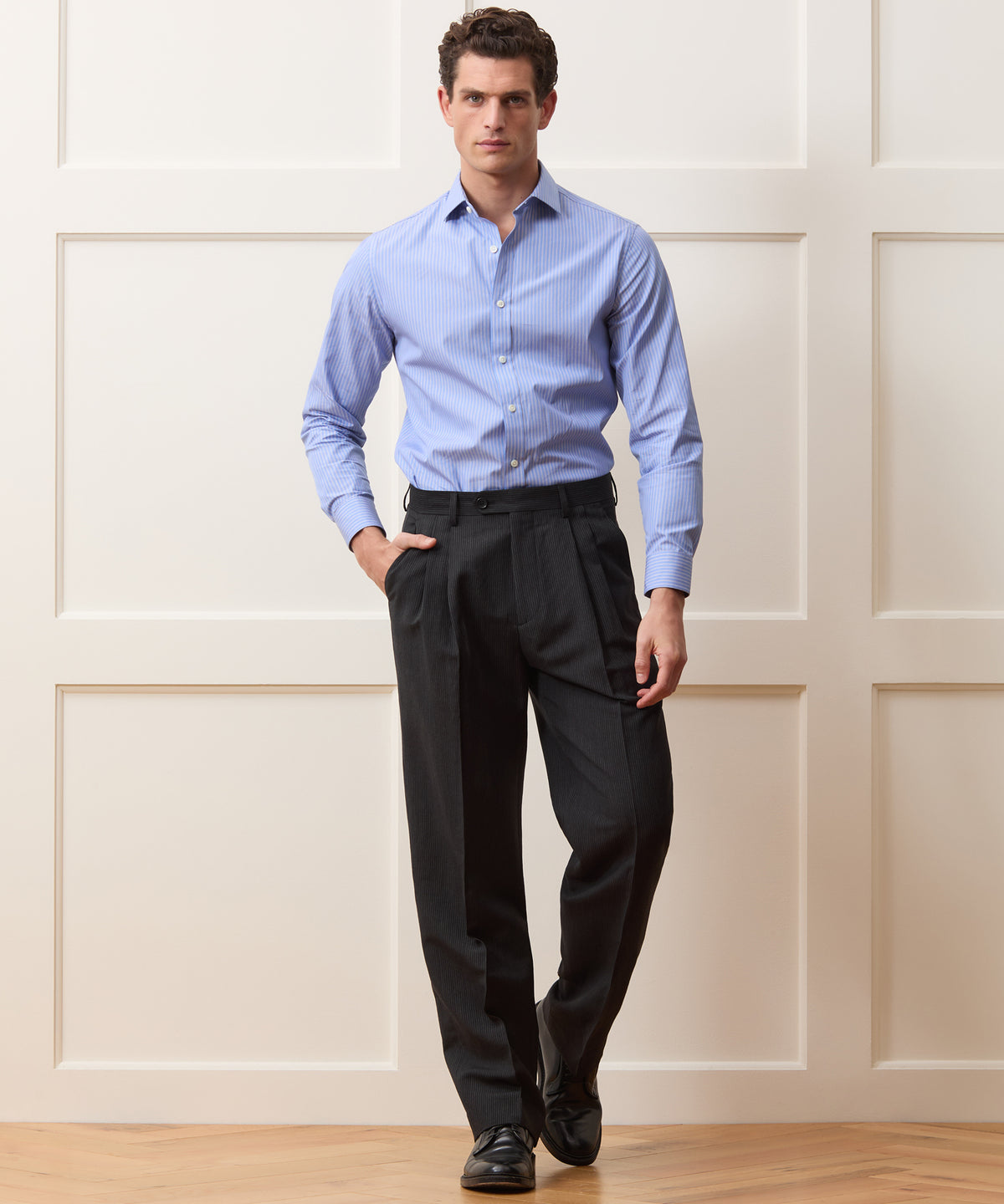 Italian Striped Linen Wythe Trouser