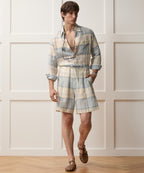 Italian Linen Plaid Leisure Short
