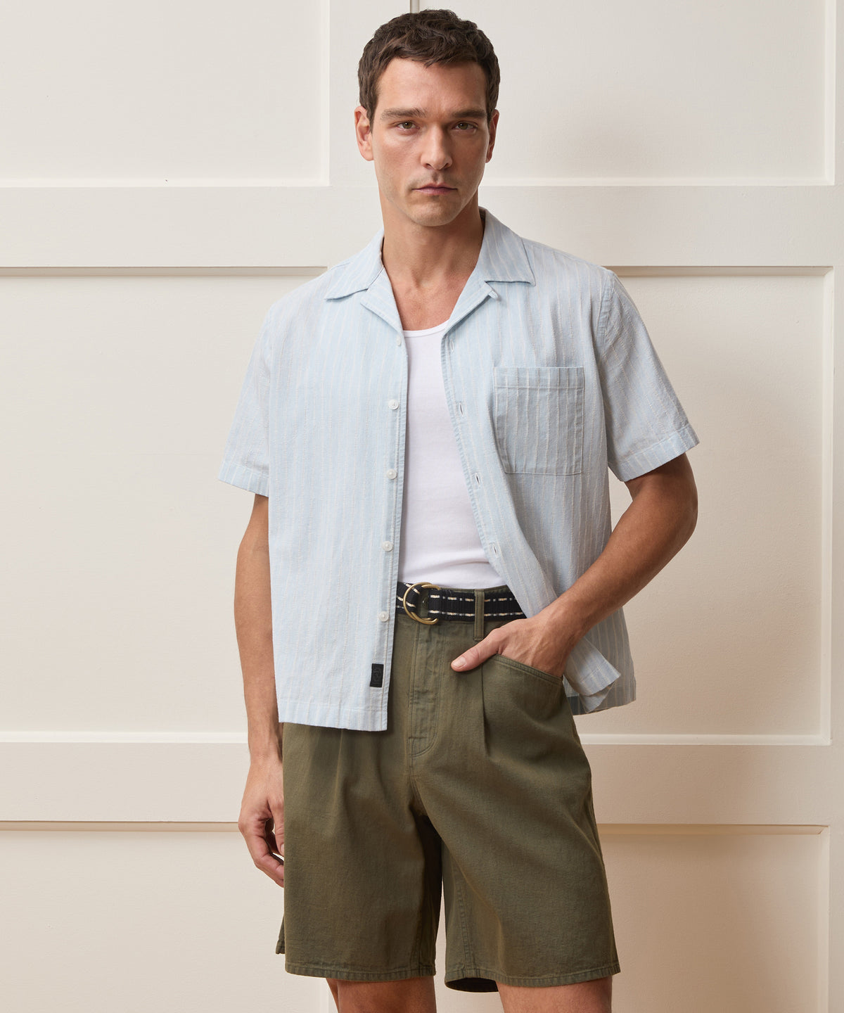 Jacquard Indigo Capri Shirt