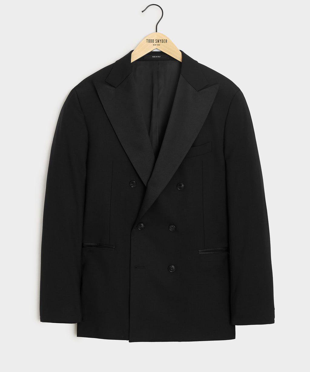 Italian Wool Double-Breasted Tuxedo Jacket
