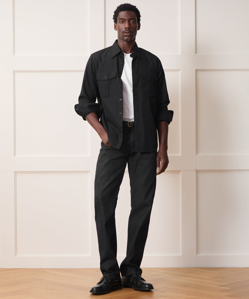 Straight Fit Lightweight Japanese Selvedge Jean in Dark Charcoal