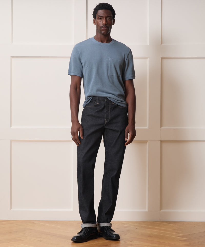 Straight Fit Japanese Selvedge Stretch Jean in Indigo
