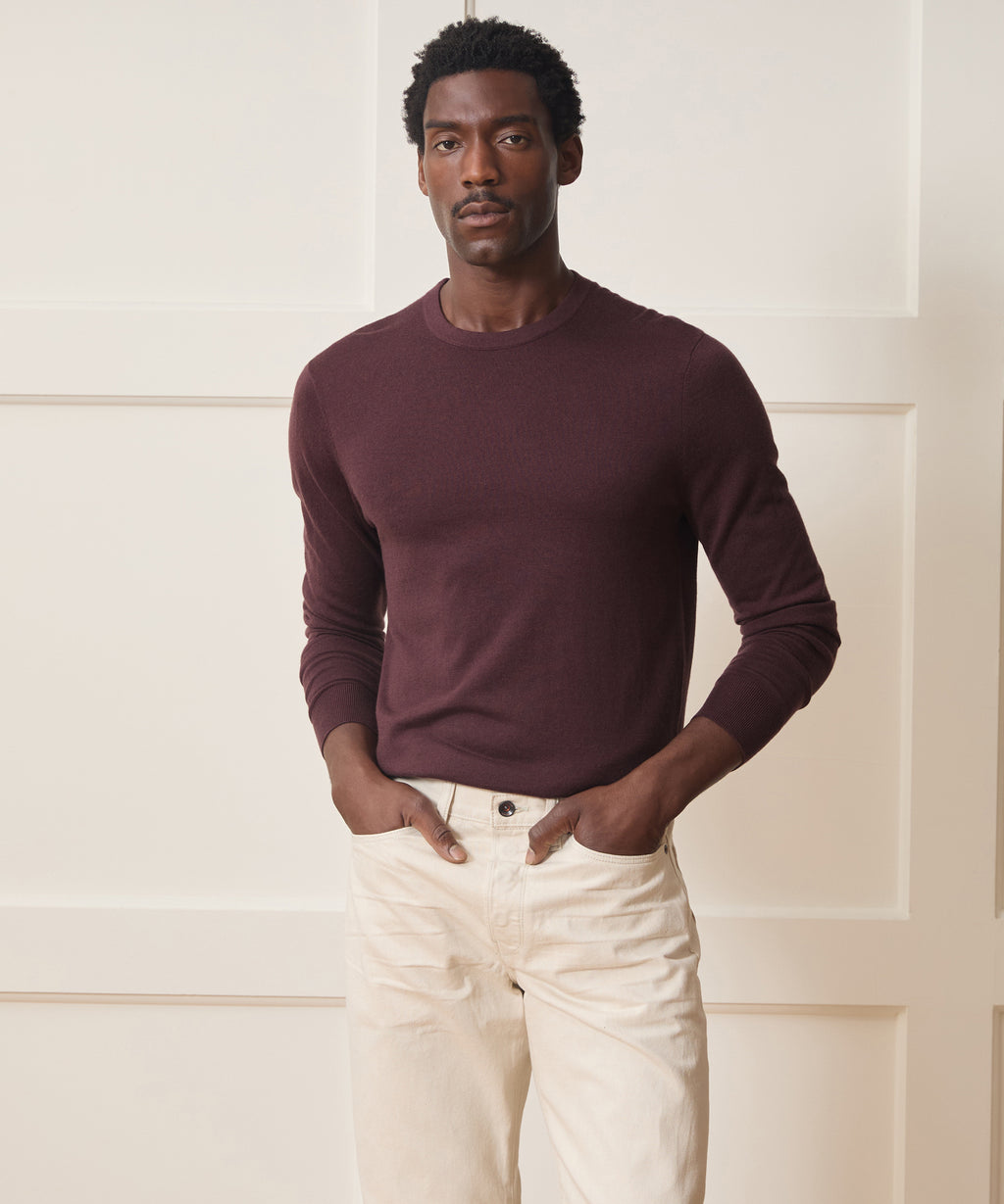 Silk-Cashmere Crewneck Sweater