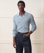 Silk-Cashmere Ribbed Montauk Sweater Polo