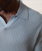 Silk-Cashmere Ribbed Montauk Sweater Polo