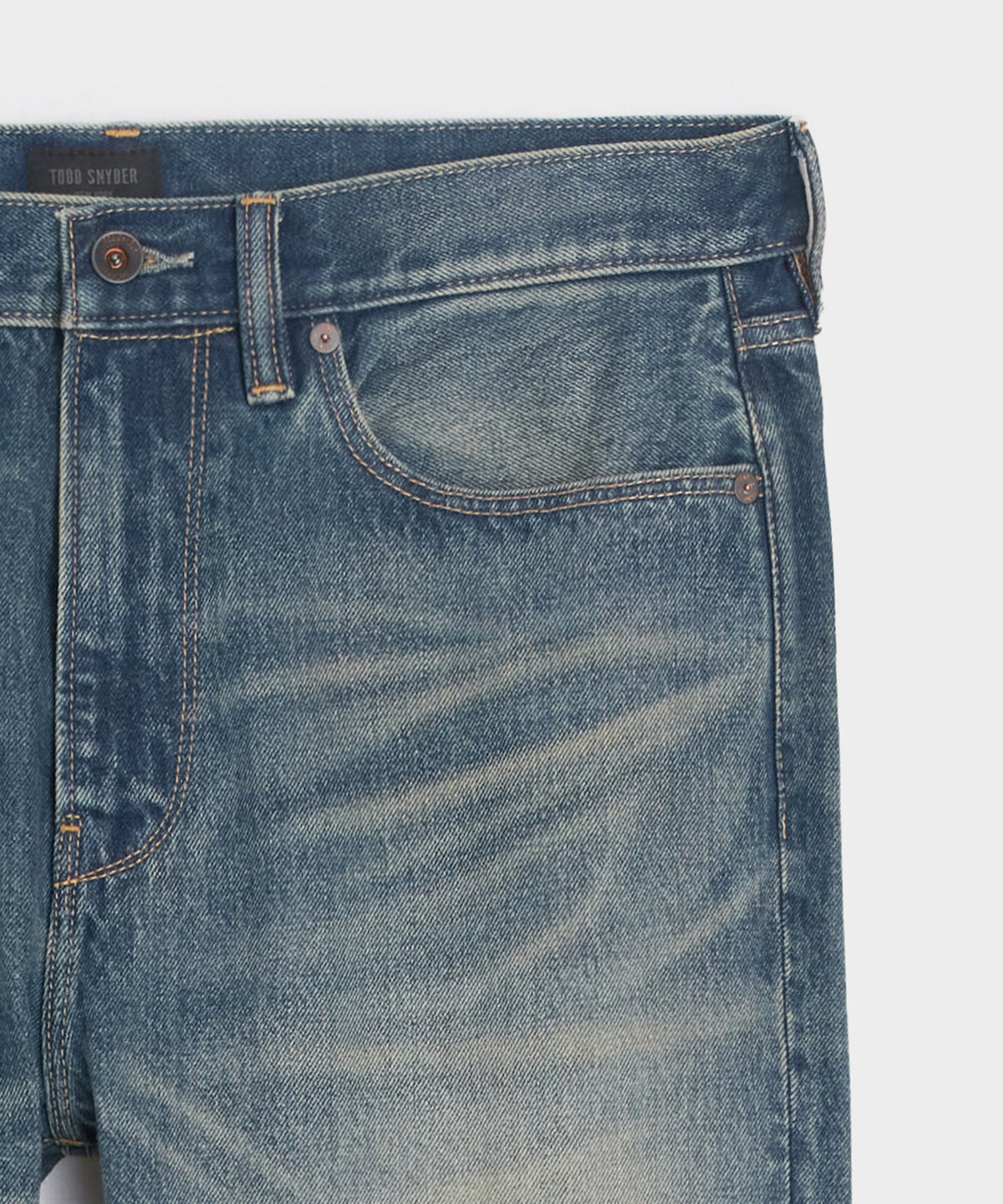 High-Rise Slim Fit Jean in Worn Dark Indigo