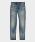 High-Rise Slim Fit Jean in Worn Dark Indigo