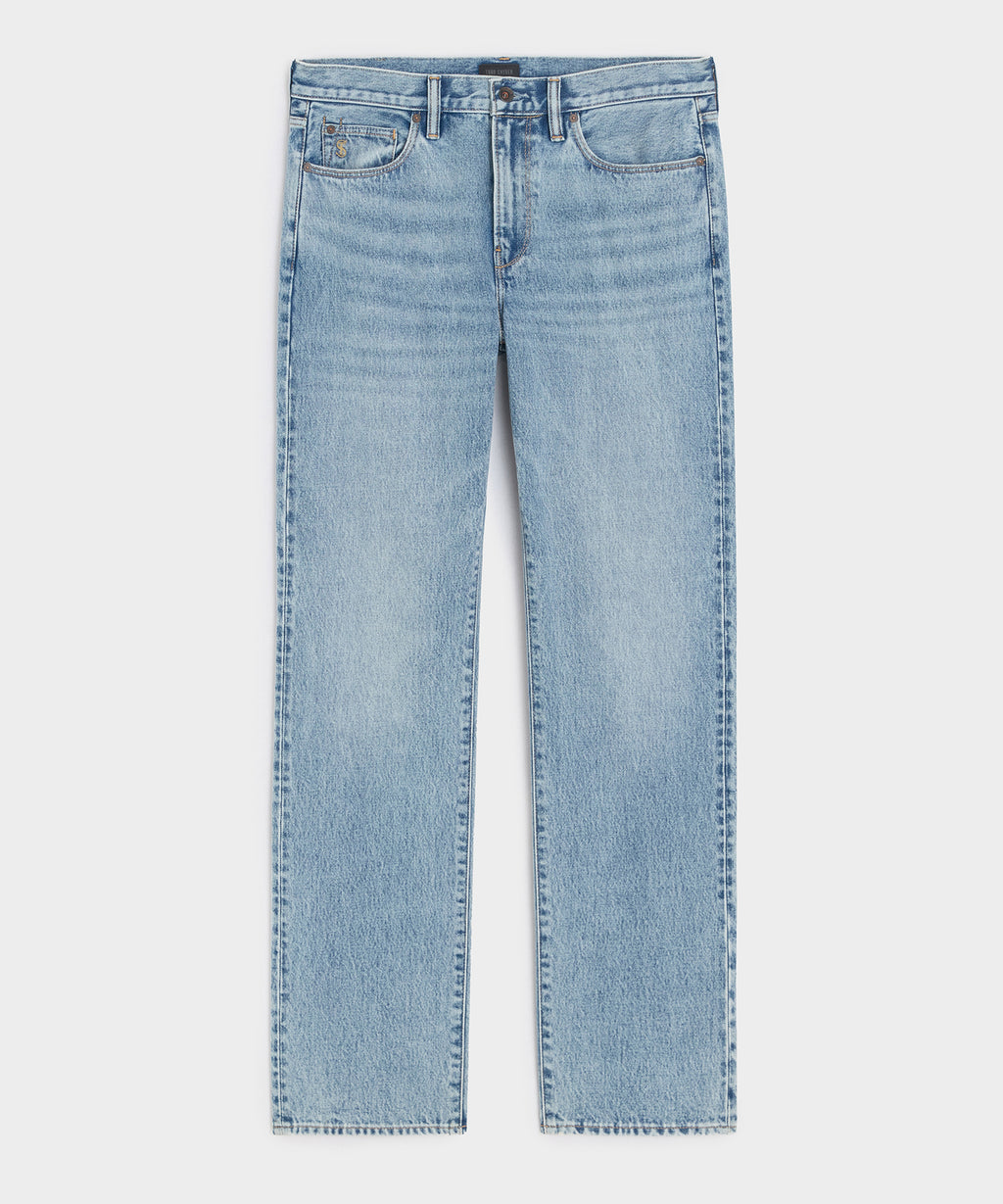 Straight Fit Jean in Washed Blue