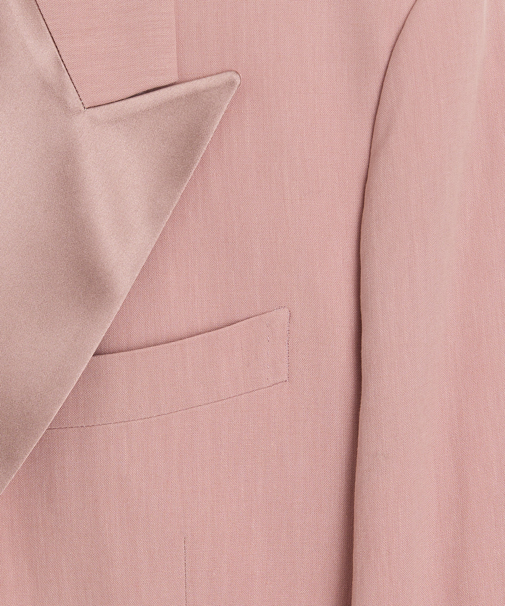 Relaxed Italian Sueded Linen Double-Breasted Tuxedo Jacket