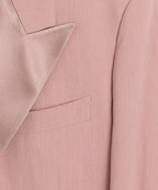 Relaxed Italian Sueded Linen Double-Breasted Tuxedo Jacket