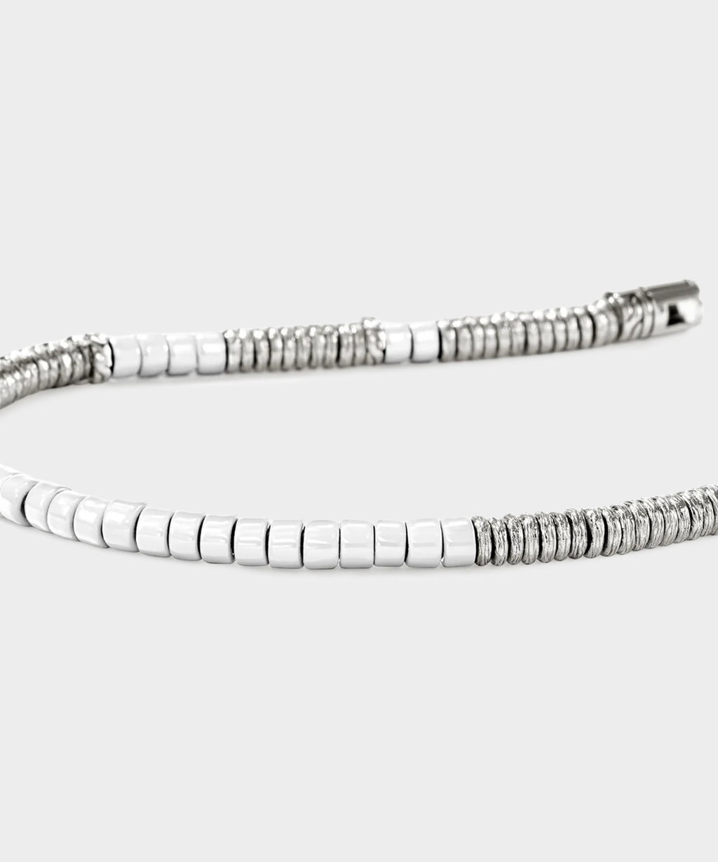 John Hardy Sterling SIlver Enamel Heishi Bracelet