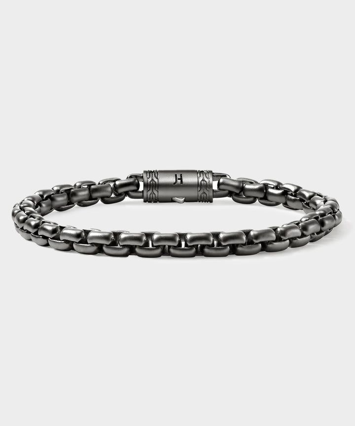 John Hardy Dark Sterling Silver Box Chain Bracelet