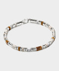 John Hardy Sterling Silver Tiger Eye Howlite & L Bracelet