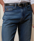 High-Rise Slim Stretch Jean in Medium Indigo