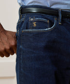 High-Rise Slim Stretch Jean in Dark Indigo
