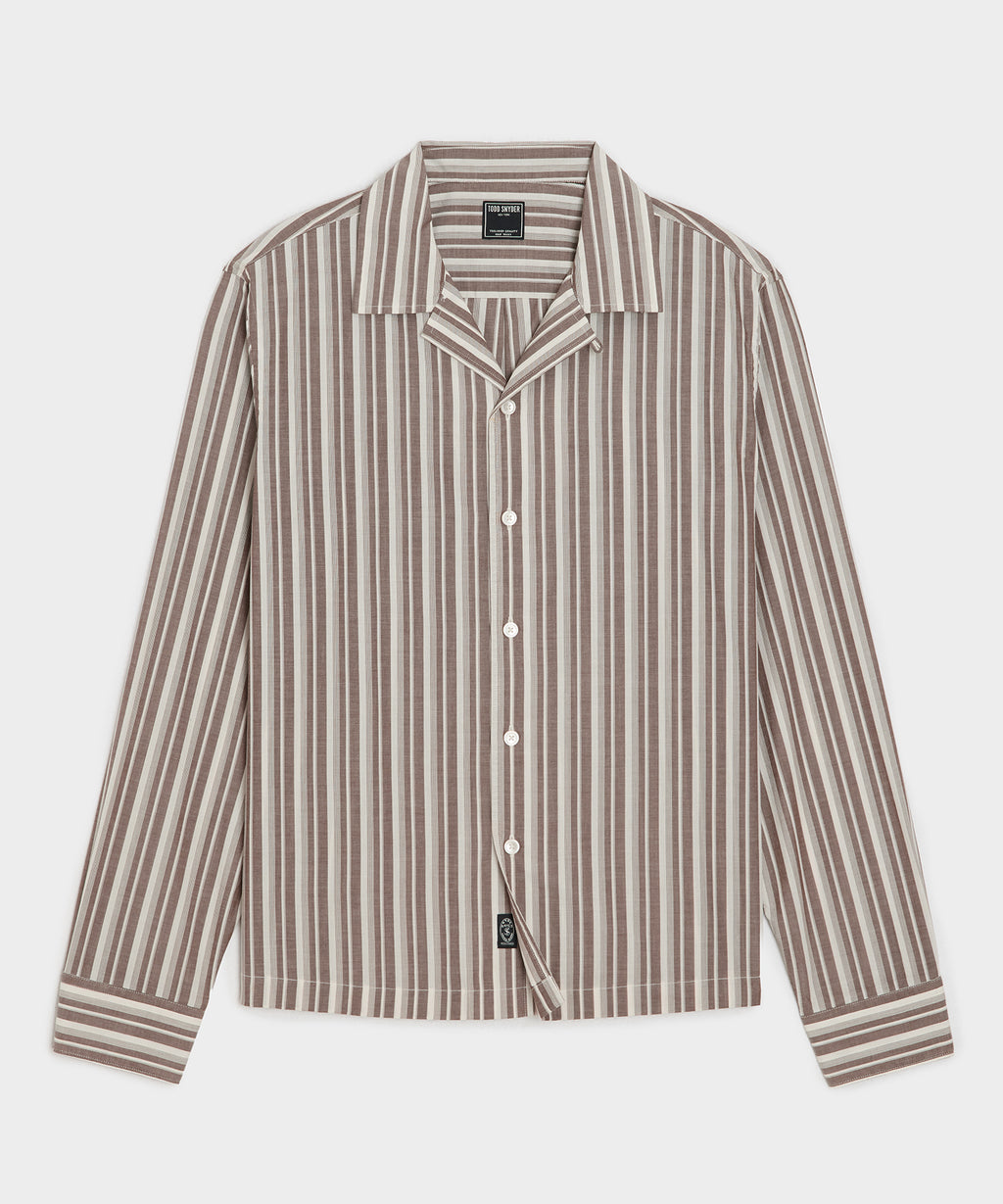Brushed Poplin Camp Collar Shirt