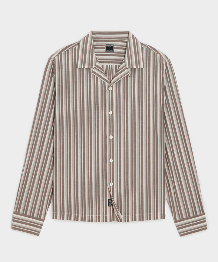 Brushed Poplin Camp Collar Shirt