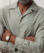 Brushed Poplin Camp Collar Shirt