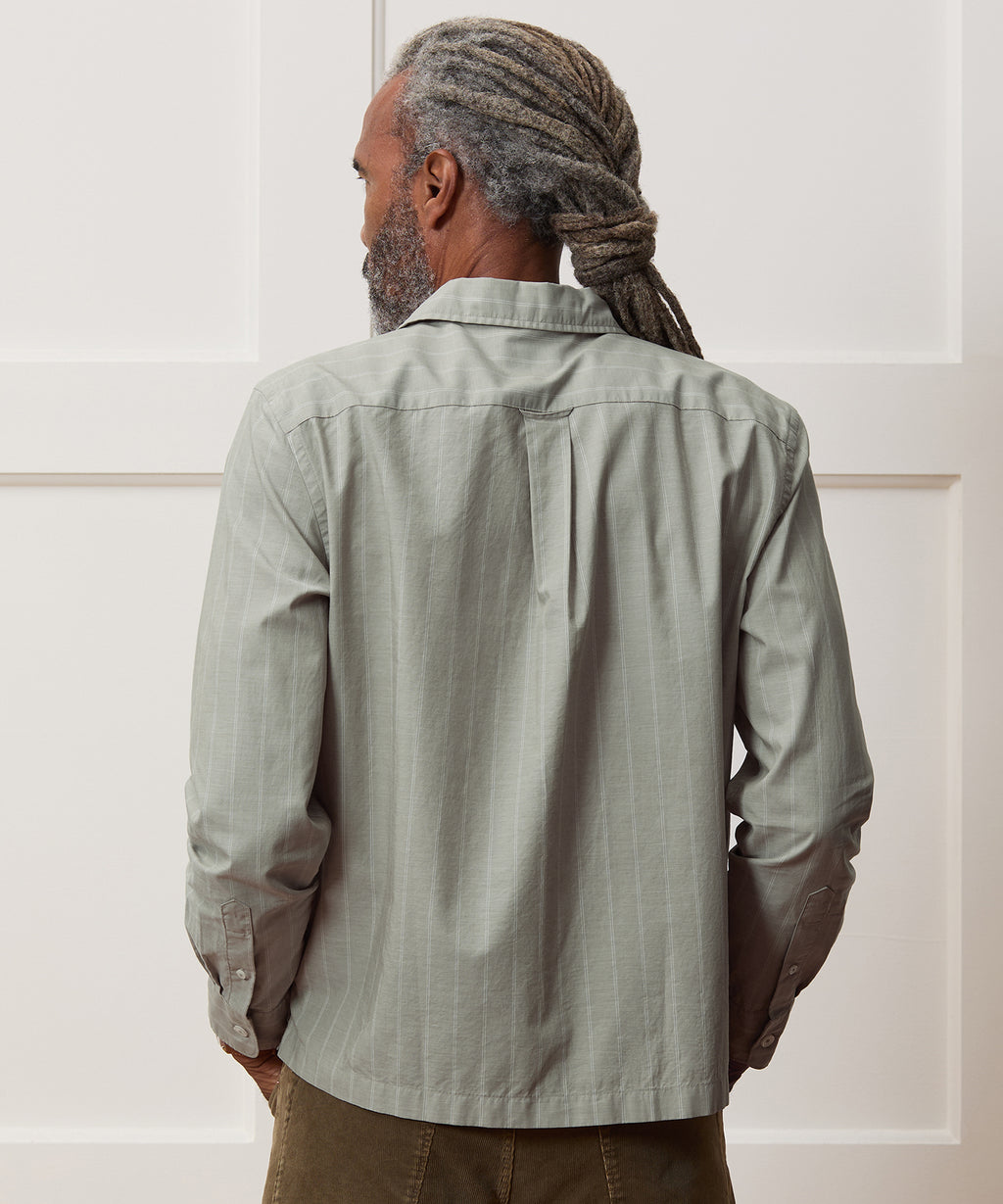 Brushed Poplin Camp Collar Shirt