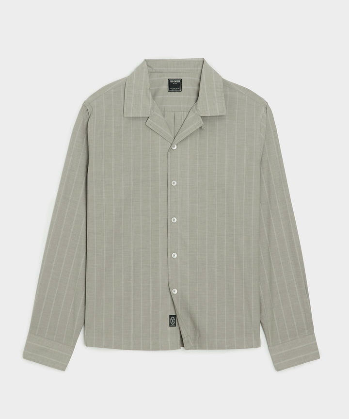 Brushed Poplin Camp Collar Shirt