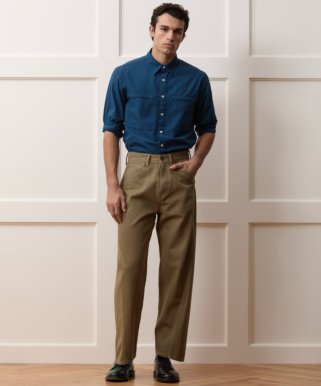 Relaxed Barrel Jean in Brown