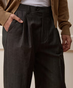 Italian Wool-Linen Pinstripe Wythe Trouser