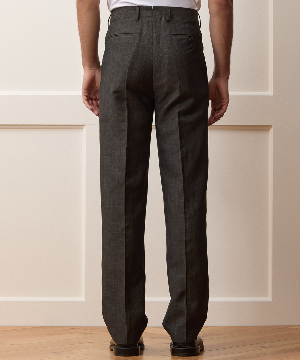 Italian Wool-Linen Pinstripe Wythe Trouser