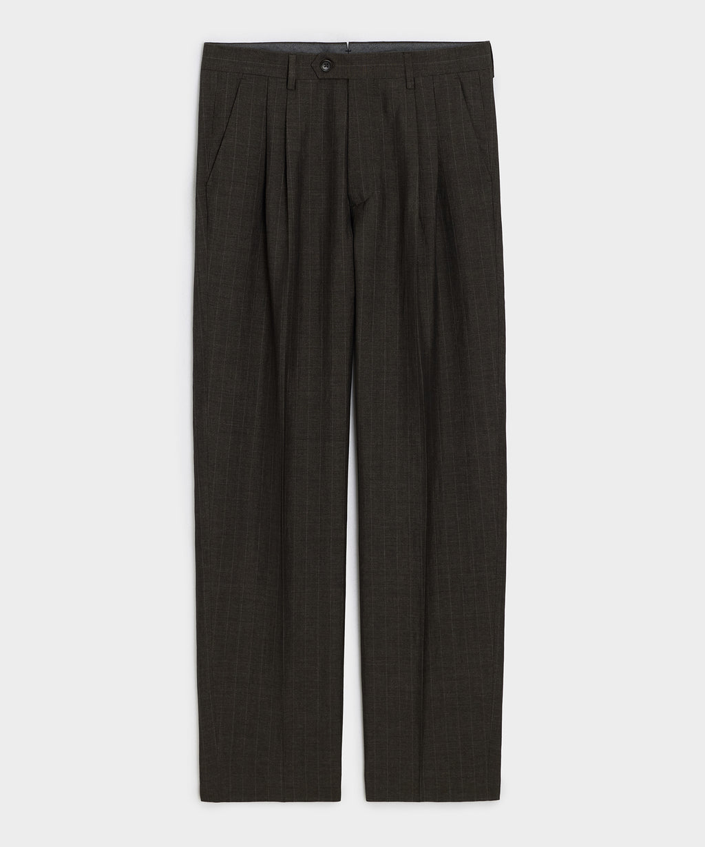 Italian Wool-Linen Pinstripe Wythe Trouser