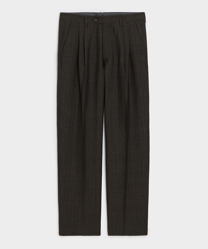Italian Wool-Linen Pinstripe Wythe Trouser