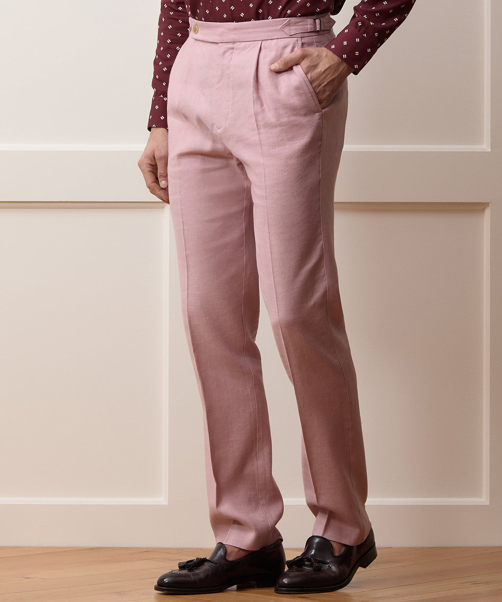 Italian Linen Side Tab Trouser
