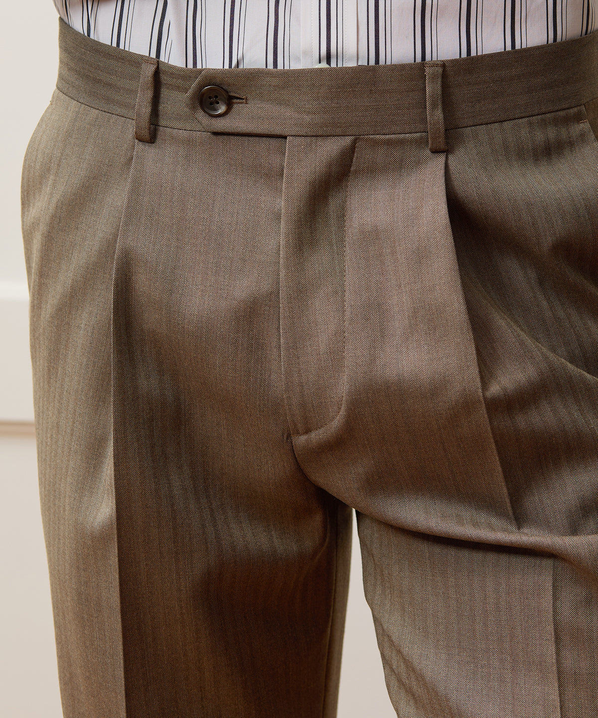 Italian Wool Herringbone Madison Trouser