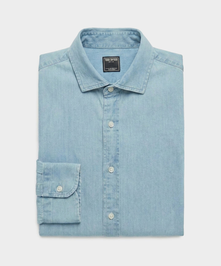Chambray Spread Collar Dress Shirt