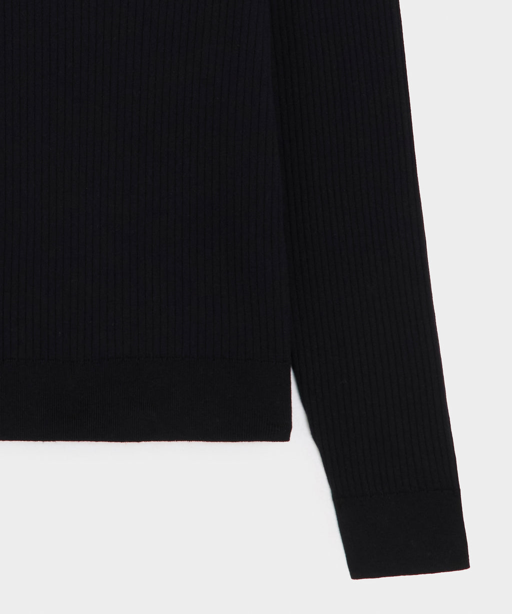 Ribbed Cotton-Cashmere Sweater Polo