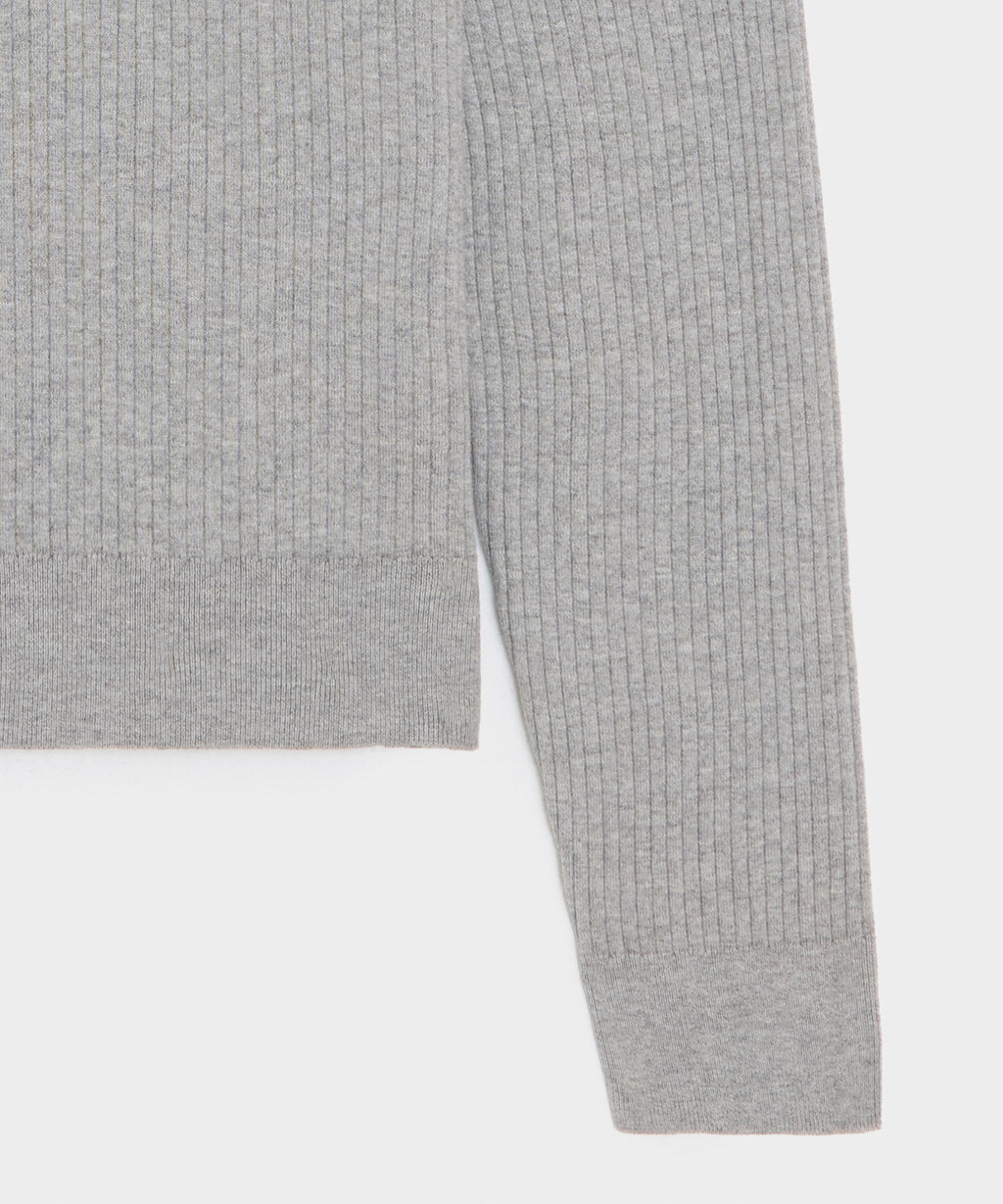Ribbed Cotton-Cashmere Sweater Polo