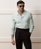 Ribbed Cotton-Cashmere Sweater Polo