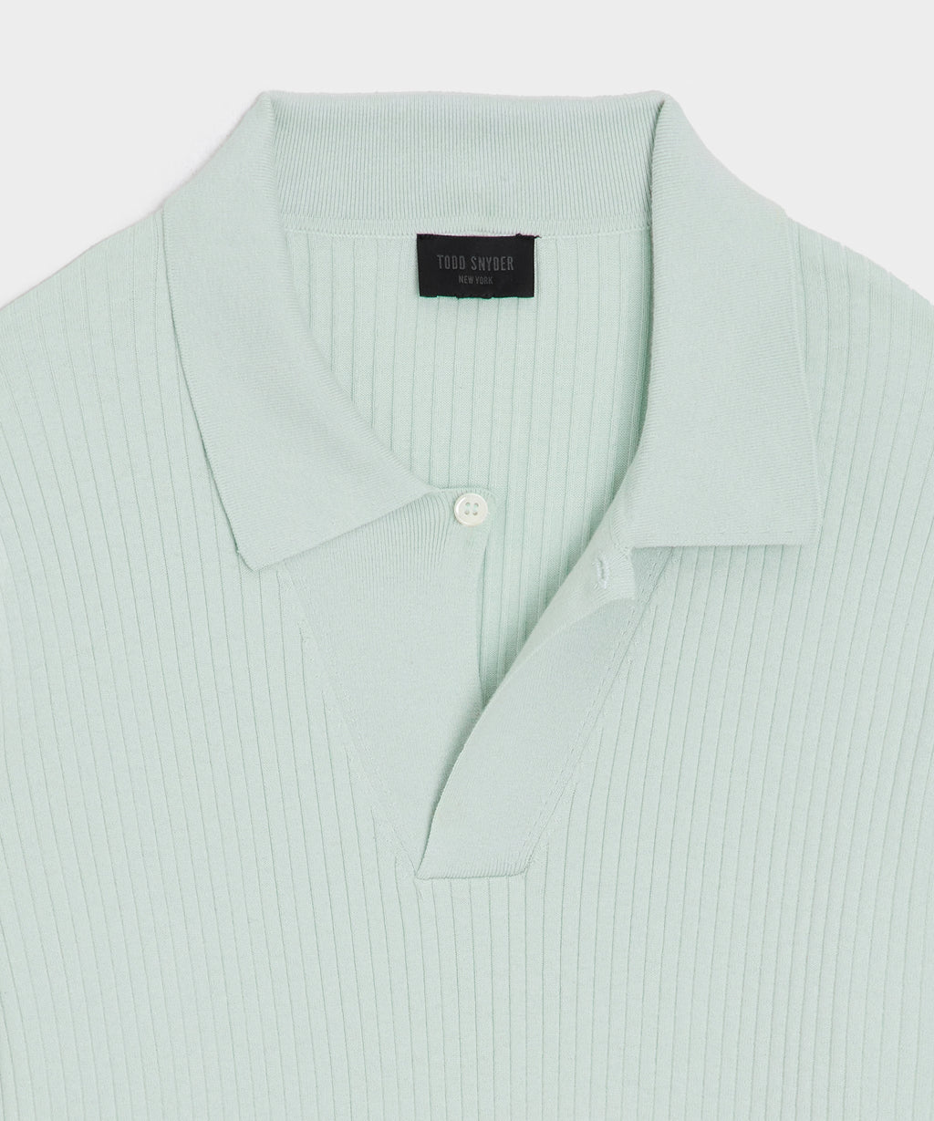 Ribbed Cotton-Cashmere Sweater Polo