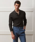 Ribbed Cotton-Cashmere Sweater Polo