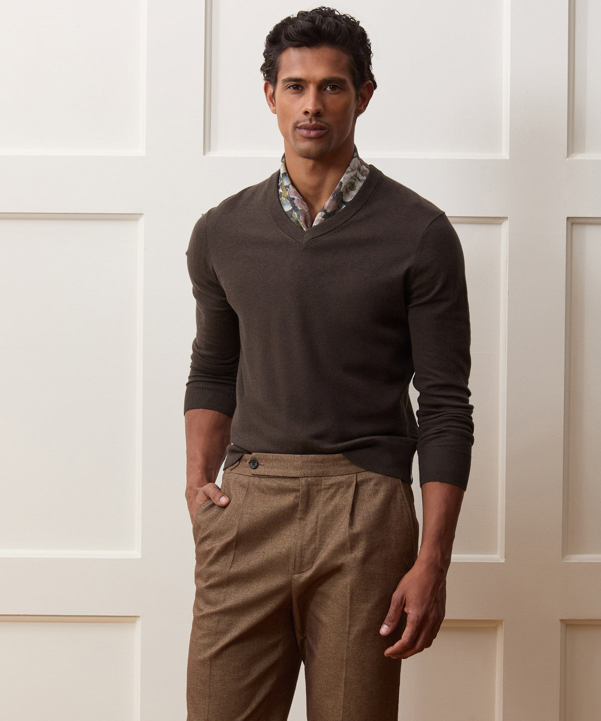 Cotton-Cashmere V-Neck