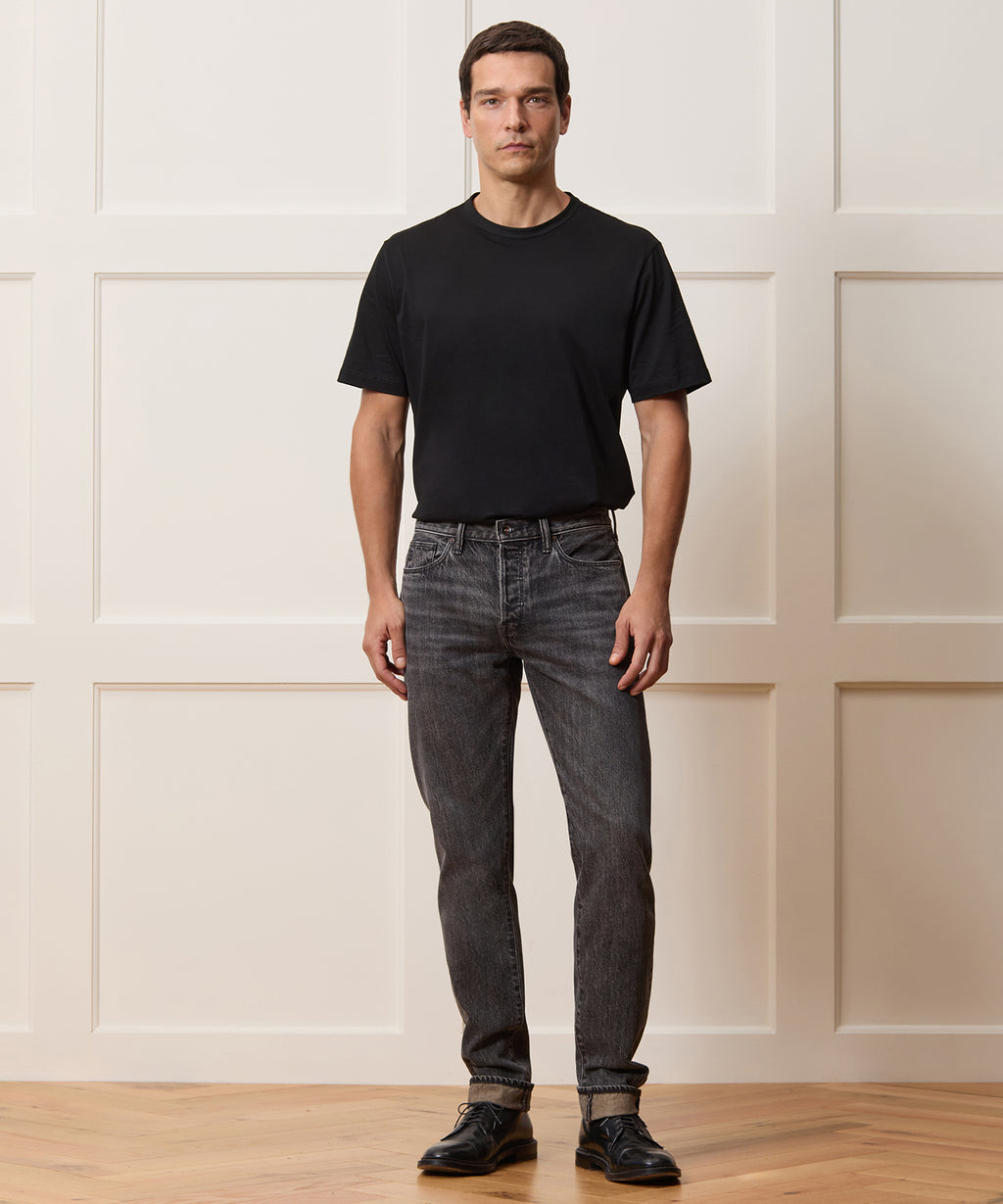Slim Selvedge Jean in Charcoal