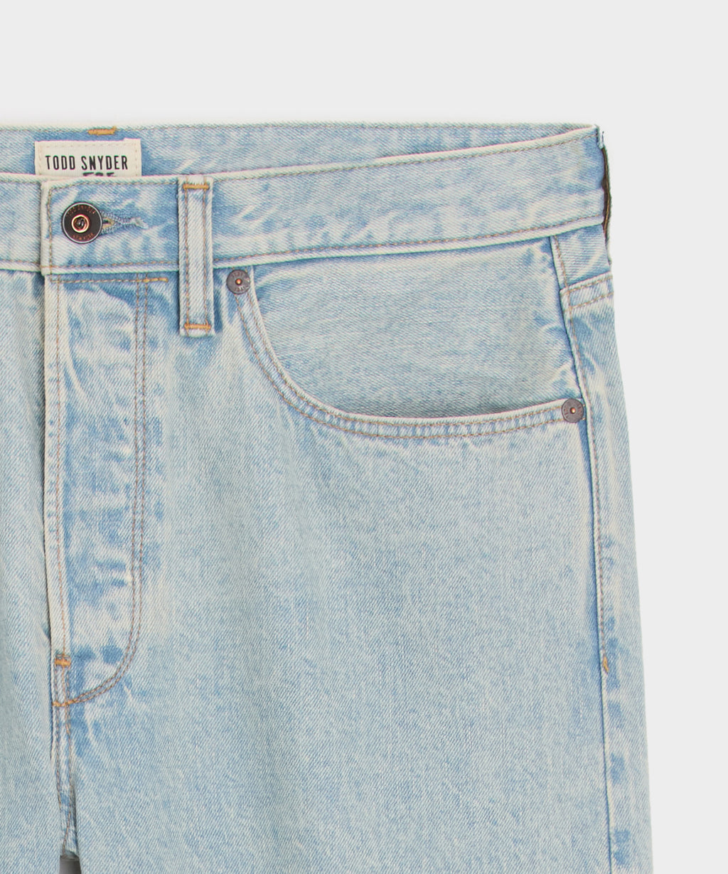 Straight Fit Selvedge Jean in Faded Light Indigo