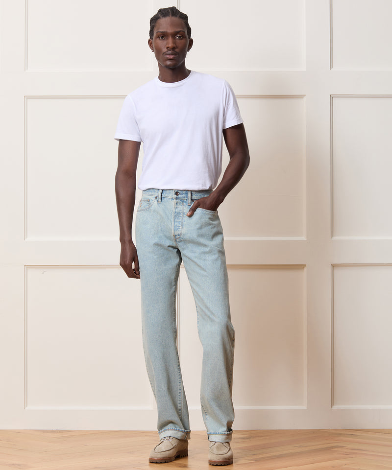 Straight Fit Selvedge Jean in Faded Light Indigo